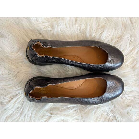 Samuel Hubbard size 8 EUC pewter freedom dance leather ballet flat women Msrp $2 - Picture 2 of 10